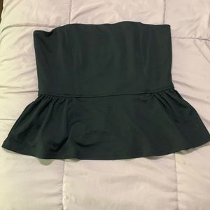 Anthropologie Reath & Wren Black Corset Top with Peplum Hem Black L